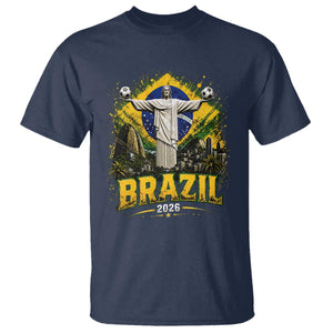 Brazilian Futbol 2026 T Shirt Christ The Redeemer Football Pride