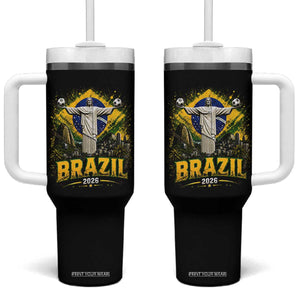 Brazilian Futbol 2026 Tumbler With Handle Christ The Redeemer Football Pride