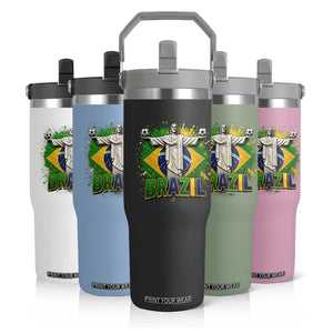 Latin Pride Christ The Redeemer Graphic Flip Straw Tumbler Brazilian Football 2026