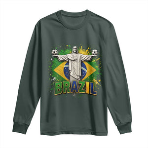 Latin Pride Christ The Redeemer Graphic Long Sleeve Shirt Brazilian Football 2026