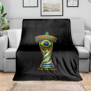 Brazil Football Supporter Gift Throw Blanket Vai Brasil