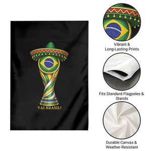 Brazil Football Supporter Gift Garden Flag Vai Brasil