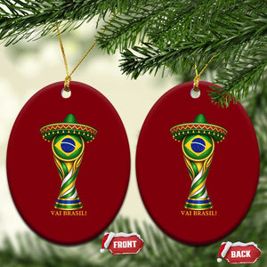 Brazil Football Supporter Gift Ceramic Ornament Vai Brasil