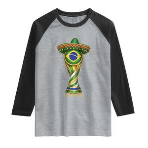 Brazil Football Supporter Gift Raglan Shirt Vai Brasil