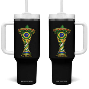 Brazil Football Supporter Gift Tumbler With Handle Vai Brasil