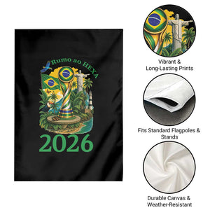 Rumo Ao Hexa Garden Flag Brazil Soccer Fan 2026 Graphic