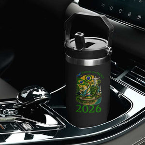 Rumo Ao Hexa Flip Straw Tumbler Brazil Soccer Fan 2026 Graphic