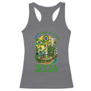 Rumo Ao Hexa Racerback Tank Top Brazil Soccer Fan 2026 Graphic