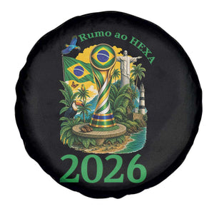 Rumo Ao Hexa Spare Tire Cover Brazil Soccer Fan 2026 Graphic