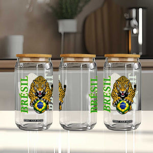 Brazil Soccer Jaguar Glass Can Football Supporter Gift