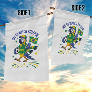 Off To Watch Futebol Garden Flag Funny Brazil Macaw Soccer Fan