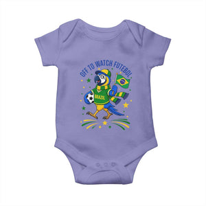 Off To Watch Futebol Baby Onesie Funny Brazil Macaw Soccer Fan