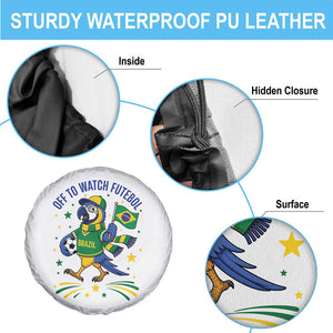 Off To Watch Futebol Spare Tire Cover Funny Brazil Macaw Soccer Fan