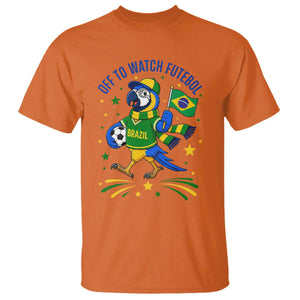 Off To Watch Futebol T Shirt Funny Brazil Macaw Soccer Fan