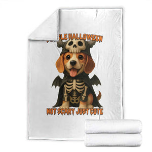 Beagle Halloween Skeleton Throw Blanket Not Scary Just Cute Dog Lover TS12 White Print Your Wear