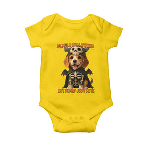 Beagle Halloween Skeleton Baby Onesie Not Scary Just Cute Dog Lover TS12 Daisy Print Your Wear