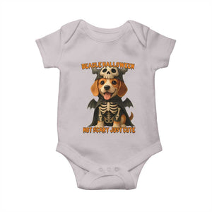 Beagle Halloween Skeleton Baby Onesie Not Scary Just Cute Dog Lover TS12 Ice Gray Print Your Wear