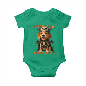 Beagle Halloween Skeleton Baby Onesie Not Scary Just Cute Dog Lover TS12 Irish Green Print Your Wear