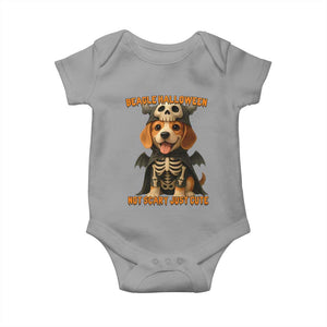 Beagle Halloween Skeleton Baby Onesie Not Scary Just Cute Dog Lover TS12 Sport Gray Print Your Wear