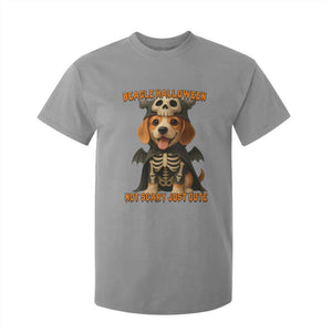 Beagle Halloween Skeleton T Shirt For Kid Not Scary Just Cute Dog Lover TS12 Sport Gray Print Your Wear