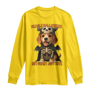 Beagle Halloween Skeleton Long Sleeve Shirt Not Scary Just Cute Dog Lover TS12 Daisy Print Your Wear