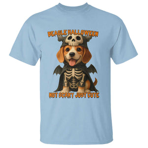 Beagle Halloween Skeleton T Shirt Not Scary Just Cute Dog Lover TS12 Light Blue Print Your Wear