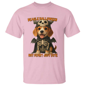 Beagle Halloween Skeleton T Shirt Not Scary Just Cute Dog Lover TS12 Light Pink Print Your Wear