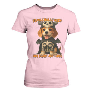 Beagle Halloween Skeleton T Shirt For Women Not Scary Just Cute Dog Lover TS12 Light Pink Print Your Wear