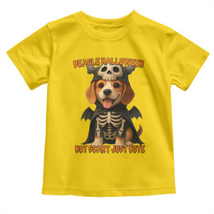 Beagle Halloween Skeleton Toddler T Shirt Not Scary Just Cute Dog Lover TS12 Daisy Print Your Wear