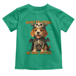 Beagle Halloween Skeleton Toddler T Shirt Not Scary Just Cute Dog Lover TS12 Irish Green Print Your Wear