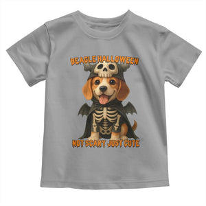 Beagle Halloween Skeleton Toddler T Shirt Not Scary Just Cute Dog Lover TS12 Sport Gray Print Your Wear