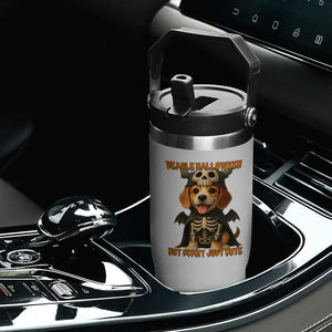 Beagle Halloween Skeleton Flip Straw Tumbler Not Scary Just Cute Dog Lover TS12 Print Your Wear