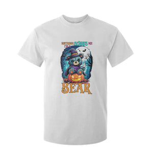 Halloween Killer Witch Teddy Bear T Shirt For Kid Nothing Scares Me TS12 White Print Your Wear