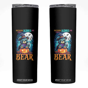 Halloween Killer Witch Teddy Bear Skinny Tumbler Nothing Scares Me TS12 Black Print Your Wear