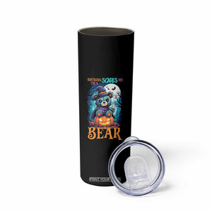 Halloween Killer Witch Teddy Bear Skinny Tumbler Nothing Scares Me TS12 Print Your Wear