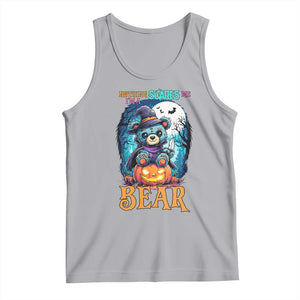 Halloween Killer Witch Teddy Bear Tank Top Nothing Scares Me TS12 Athletic Heather Print Your Wear