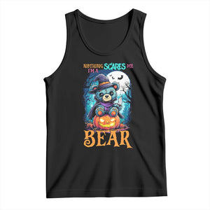 Halloween Killer Witch Teddy Bear Tank Top Nothing Scares Me TS12 Black Print Your Wear