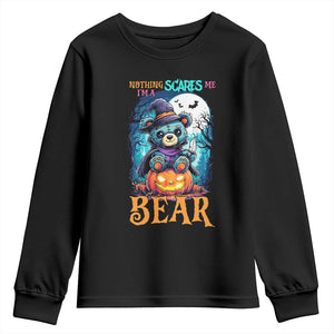 Halloween Killer Witch Teddy Bear Youth Sweatshirt Nothing Scares Me TS12 Black Print Your Wear