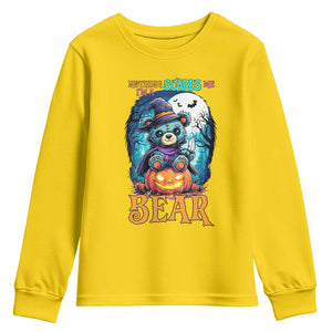 Halloween Killer Witch Teddy Bear Youth Sweatshirt Nothing Scares Me TS12 Daisy Print Your Wear