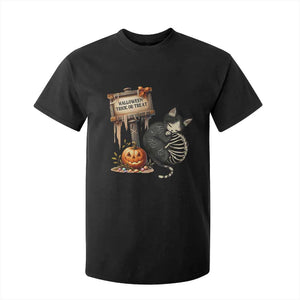 Halloween Trick Or Treat Black Cat Skeleton T Shirt For Kid TS12 Black Print Your Wear