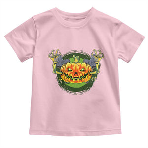 Funny Halloween Pumpkin Ghoul Toddler T Shirt Scary Zombie Hands TS12 Light Pink Print Your Wear