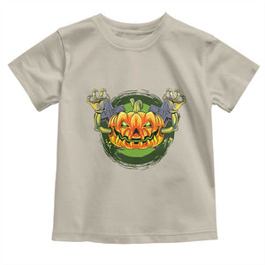 Funny Halloween Pumpkin Ghoul Toddler T Shirt Scary Zombie Hands TS12 Sand Print Your Wear