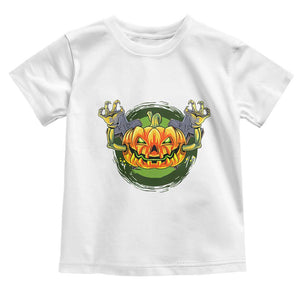 Funny Halloween Pumpkin Ghoul Toddler T Shirt Scary Zombie Hands TS12 White Print Your Wear