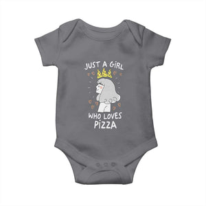 Just A Girl Who Loves Pizza Baby Onesie Cute Queen Pizza Crown TS12 Charcoal Print Your Wear