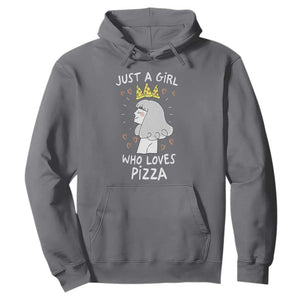 Just A Girl Who Loves Pizza Hoodie Cute Queen Pizza Crown TS12 Charcoal Print Your Wear