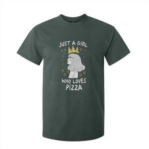 Just A Girl Who Loves Pizza T Shirt For Kid Cute Queen Pizza Crown TS12 Dark Forest Green Print Your Wear