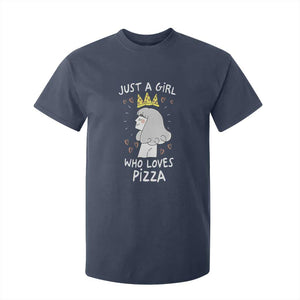 Just A Girl Who Loves Pizza T Shirt For Kid Cute Queen Pizza Crown TS12 Navy Print Your Wear