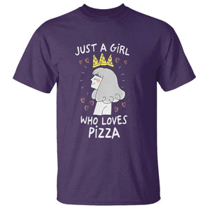 Just A Girl Who Loves Pizza T Shirt Cute Queen Pizza Crown TS12 Purple Print Your Wear