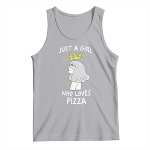 Just A Girl Who Loves Pizza Tank Top Cute Queen Pizza Crown TS12 Athletic Heather Print Your Wear