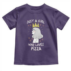 Just A Girl Who Loves Pizza Toddler T Shirt Cute Queen Pizza Crown TS12 Purple Print Your Wear